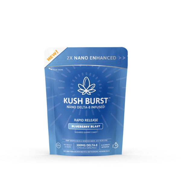 Kush Burst Delta 8 THC Nano Gummies - Blueberry Blast 50mg 6 Count