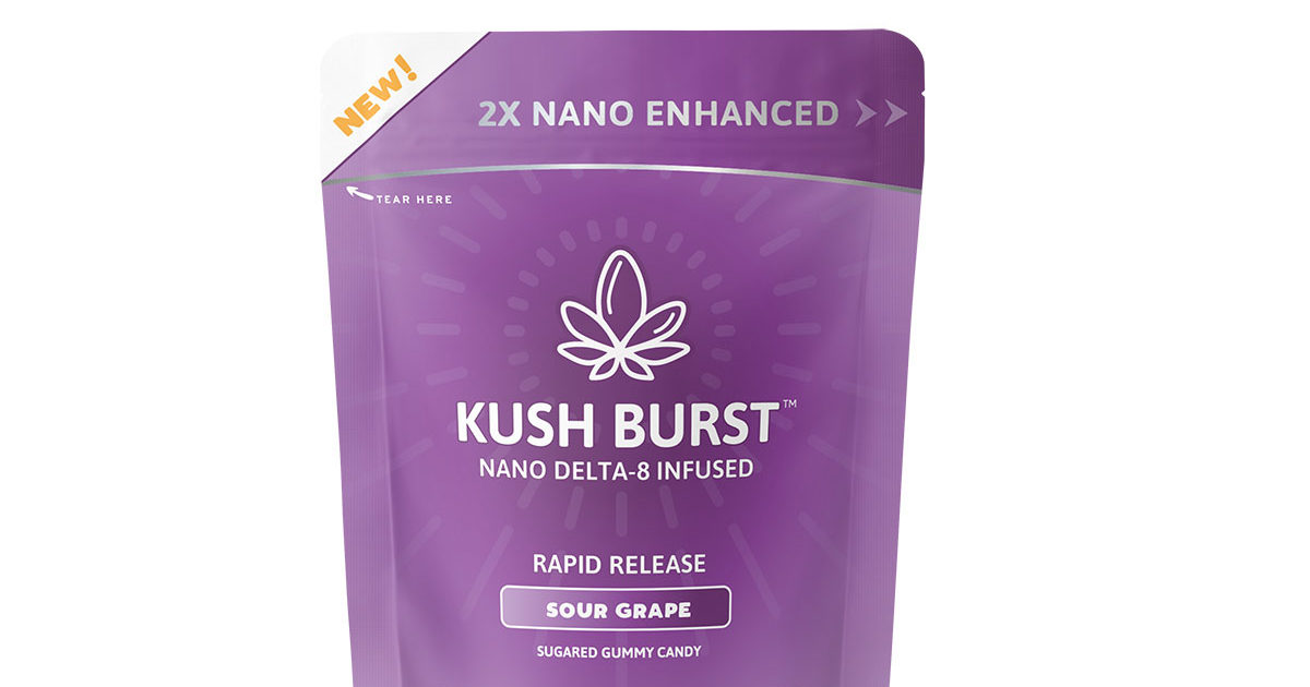 Kush Burst Delta 8 Nano Gummies Sour Grape 50mg 6 Count
