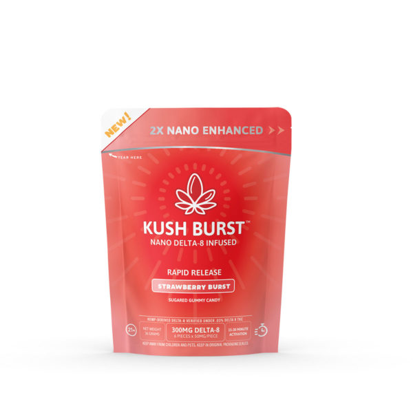 Kush Burst Delta 8 THC Nano Gummies - Strawberry Burst 50mg 6 Count