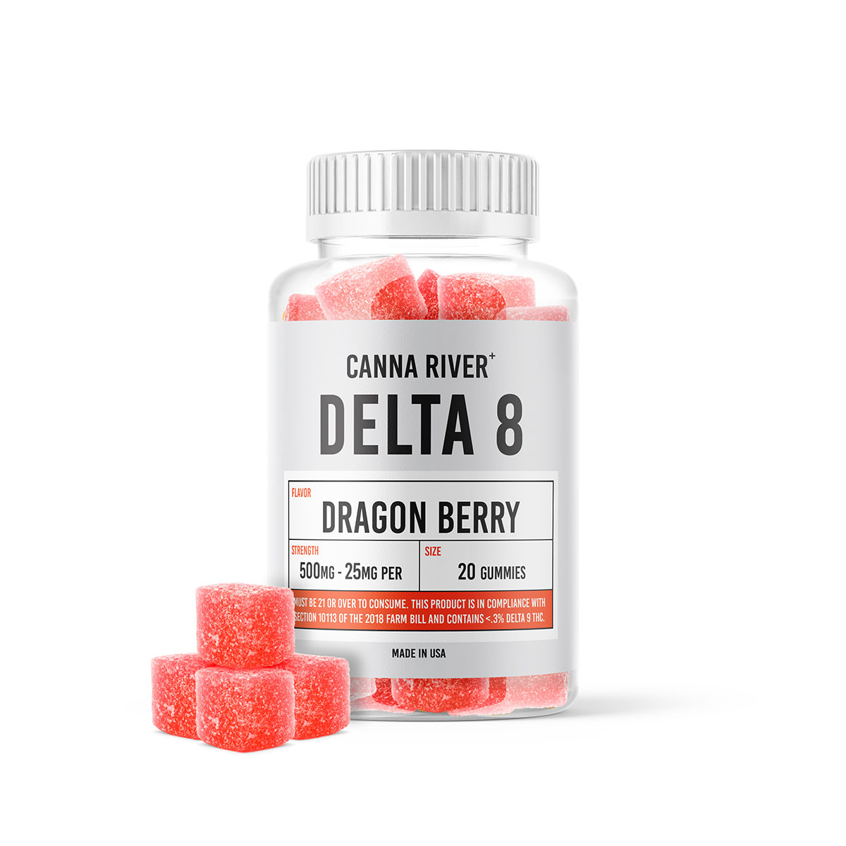 Canna River Delta 8 Gummies - Dragon Berry 25mg 20 Count - Direct Delta 8 Shop