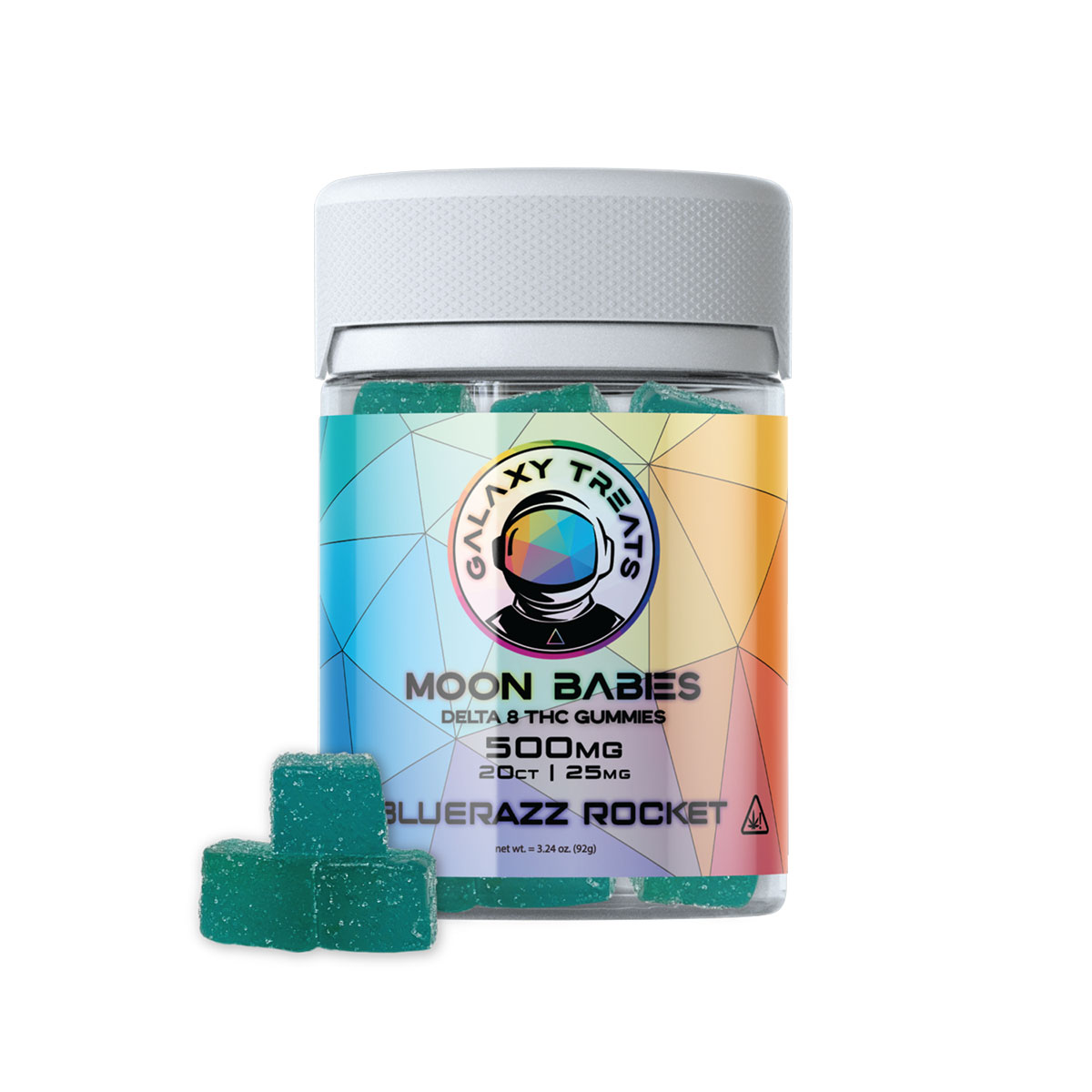 Galaxy Treats Delta 8 Gummies – Bluerazz Rocket 25mg 20 Count