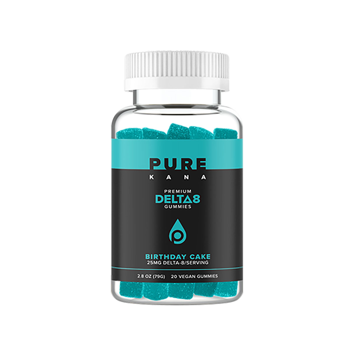 PureKana Delta 8 THC Vegan Gummies Birthday Cake 25mg 20 Count