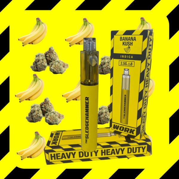 Work Delta 8 Sledgehammer Disposable Vape - Banana Kush 2.5 Grams