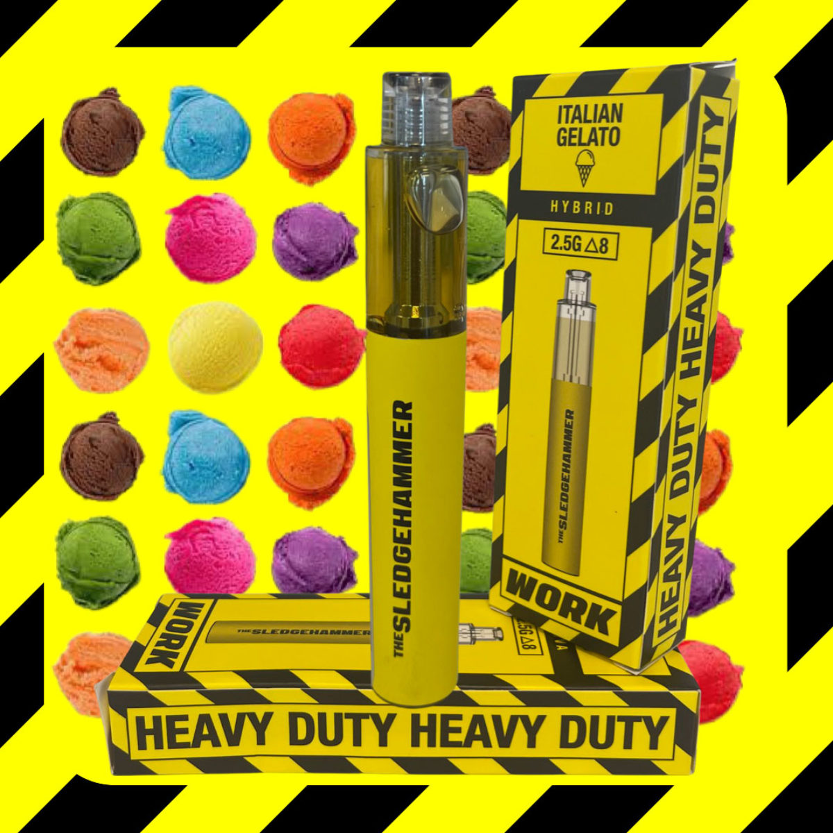 Work Delta 8 + D10 Sledgehammer Disposable Vape - Italian Gelato 2.5 Grams  - Direct Delta 8 Shop