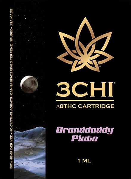 3Chi Delta 8 THC Vape Cartridge - Granddaddy Pluto 1ml