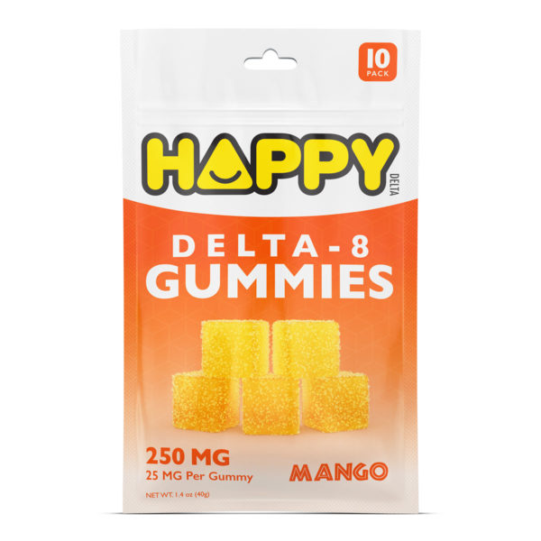 Happy Delta 8 Gummies - Mango 25mg 10 Count