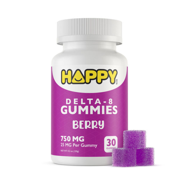 Happy Delta 8 Gummies - Mixed Berry 25mg 30 Count