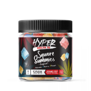 Hyper Delta 10 D8 Square Gummies 1250X - Tropical 25mg 50 Count