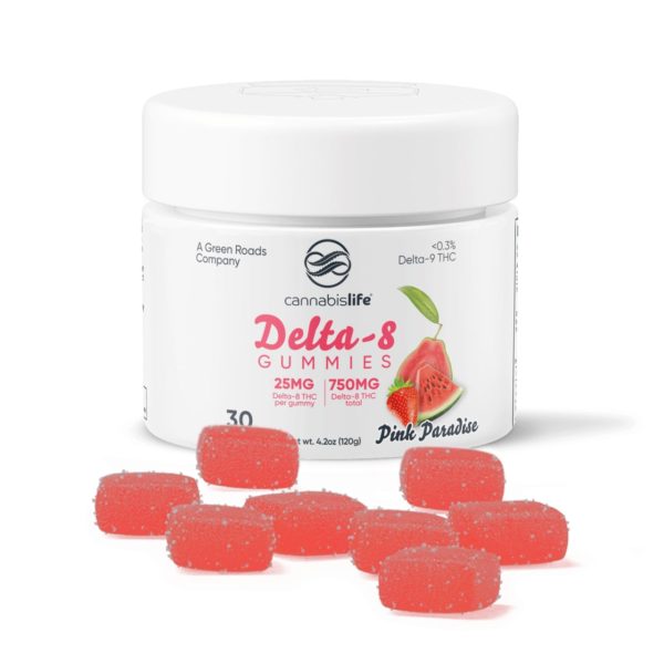 Cannabis Life Delta 8 THC Gummies - Pink Paradise 25mg 30 Count