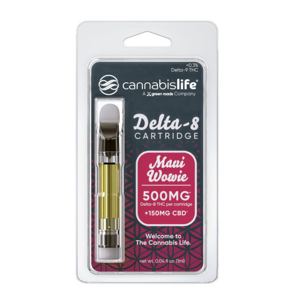 Cannabis Life Delta 8 plus CBD Vape Cartridge - Maui Wowie 650mg