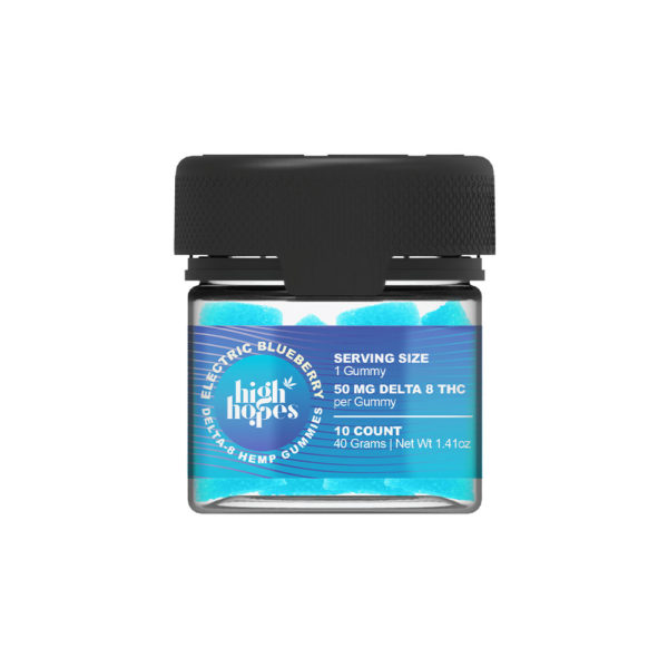 High Hopes Delta 8 Gummies - Electric Blueberry 50mg 10 Count