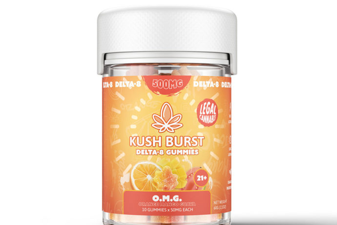 Kush Burst Delta 8 Nano Gummies - OMG Orange Mango Guava 50mg 10 Count