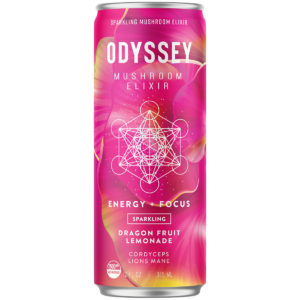 Odyssey Sparkling Elixir Energy Focus - Dragon Fruit Lemonade 12oz 12 Pack