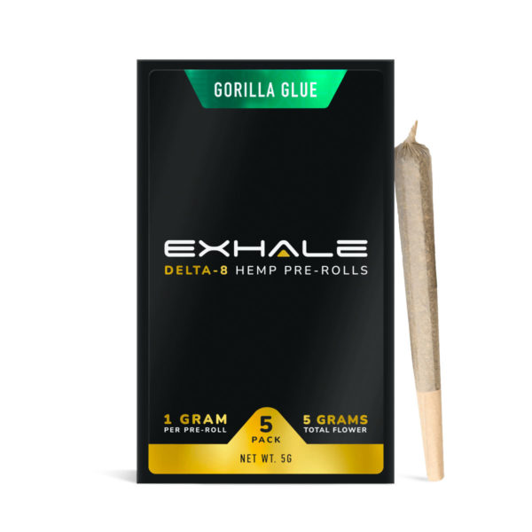 Exhale Delta 8 Prerolls - Gorilla Glue 5 Pack
