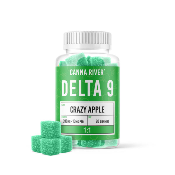 Canna River Delta 9 Gummies - Crazy Apple 10mg 20 Count