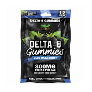 Hemp Bombs Delta 8 Gummies - Blue Razz Burst 25mg 12 Count