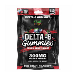 Hemp Bombs Delta 8 Gummies - Mixed Berry Blast 25mg 12 Count