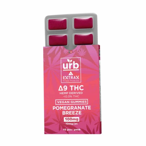 Urb Extrax Delta 9 THC Gummies - Pomegranate Breeze 10mg 10 Count