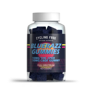 Cycling Frog Delta 9 THC plus CBD Gummies - Bluerazz 20mg 40 Count