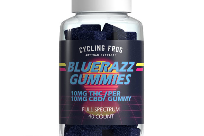 Cycling Frog Delta 9 THC plus CBD Gummies - Bluerazz 20mg 40 Count