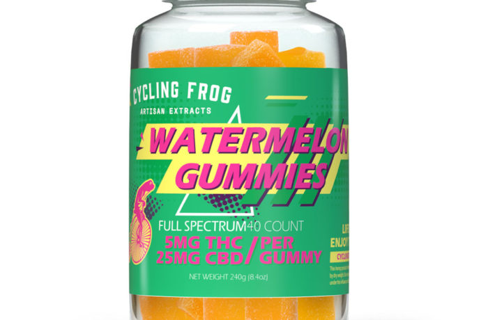 Cycling Frog Delta 9 THC plus CBD Gummies - Watermelon 30mg 40 Count