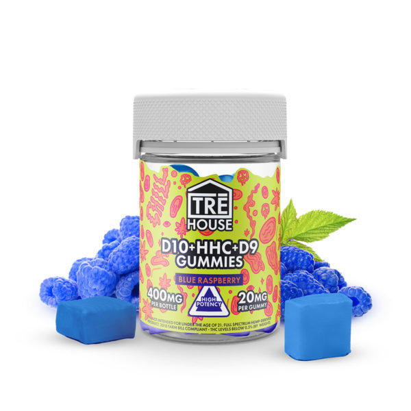 TRE House Delta 10 HHC D9 Gummies - Blue Raspberry 20mg 20 Count