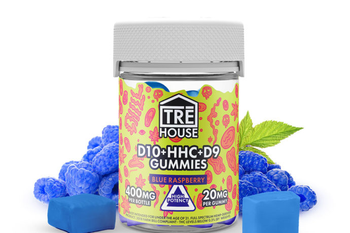 TRE House Delta 10 HHC D9 Gummies - Blue Raspberry 20mg 20 Count