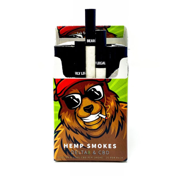 Bearly Legal Hemp Co Delta 8 Hemp Cigarettes - 50mg Pack Open