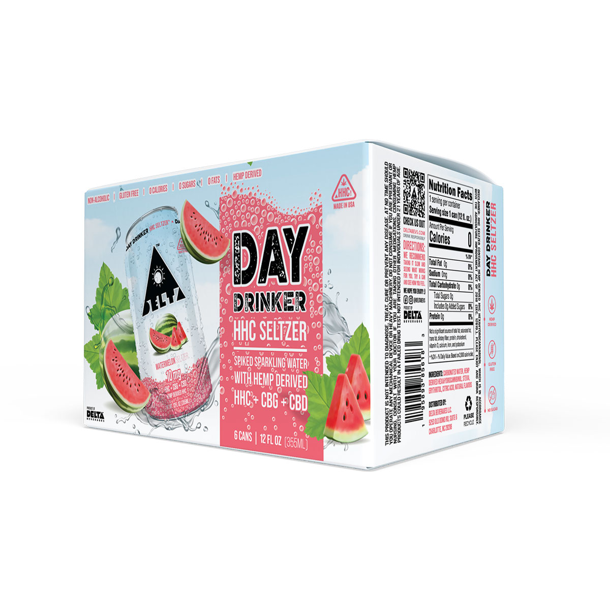 D8 Seltzer Day Drinker HHC Seltzer – Watermelon 6 Pack