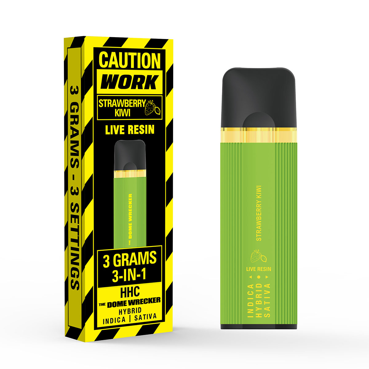 Work HHC Dome Wrecker Live Resin Disposable Vape – Strawberry Kiwi 3G