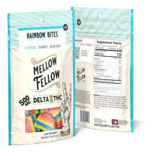 Mellow Fellow Delta 8 Gummies - Rainbow Bites 25mg 20 Count