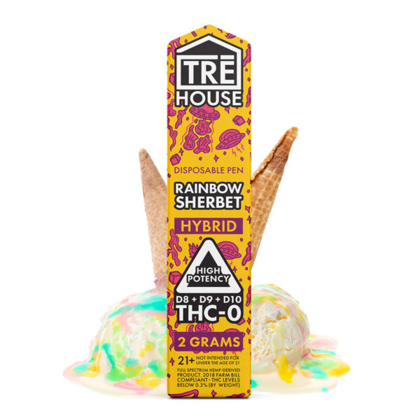 TRE House Delta 8 D9 D10 THC-O Vape Pen - Rainbow Sherbet 2g