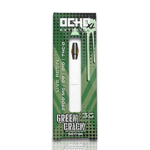 Ocho Extracts Live Resin Disposable D8 D10 THC-O Disposable - Green Crack 3G