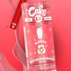 Cake Sleeper D8 D10 THC-P THC-O Live Resin Disposable Vape - Sex on the Beach 1.5g