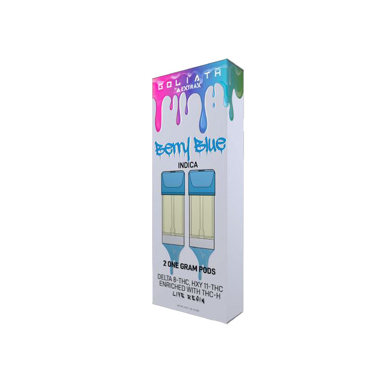 Delta Extrax Delta 8 + THC-H + HXY-11 Goliath Pod Pack – Berry Blue 2x1G