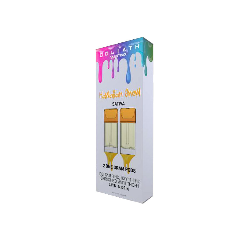 Delta Extrax Delta 8 + THC-H + HXY-11 Goliath Pod Pack – Hawaiian Snow 2x1G