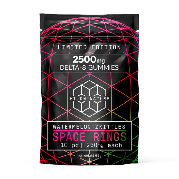 Hi On Nature Delta 8 Space Rings - Watermelon Zkittles 2500mg 10ct
