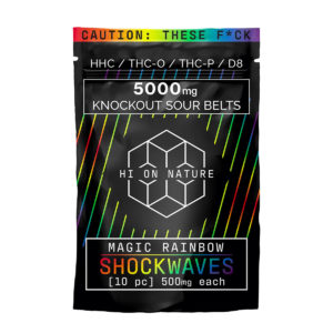Hi On Nature Knockout Sour Belts - Magic Rainbow 5000mg 10ct