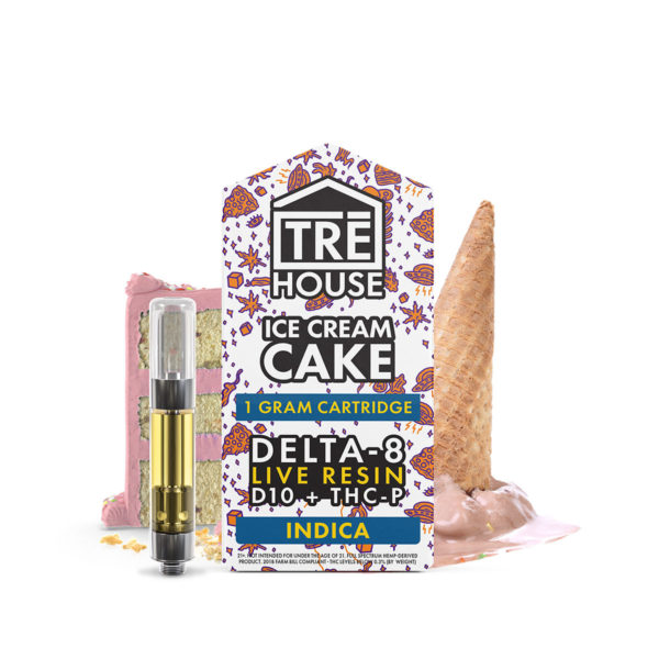 TRE House Live Resin D8 D10 THC-P Vape Cartridge - Ice Cream Cake 1G