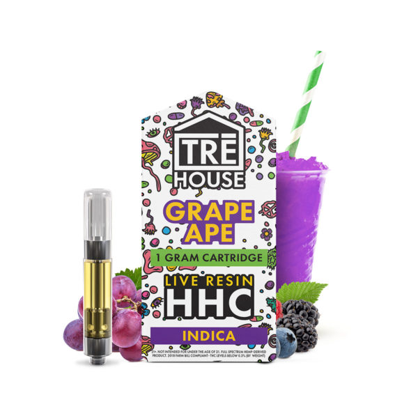 TRE House Live Resin HHC Vape Cartridge - Grape Ape 1G