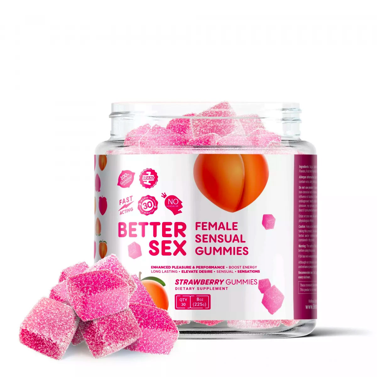 Better Sex Female Sensual Gummies Strawberry 20 Count Direct Delta 8 Shop 