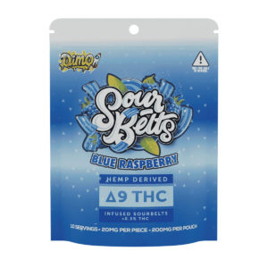 Dimo Gummy Delta 9 - Blue Razz Sour Belts 200mg
