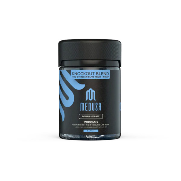 Medusa Knockout Gummies - Sour Blue Razz Sativa 100MG 20ct