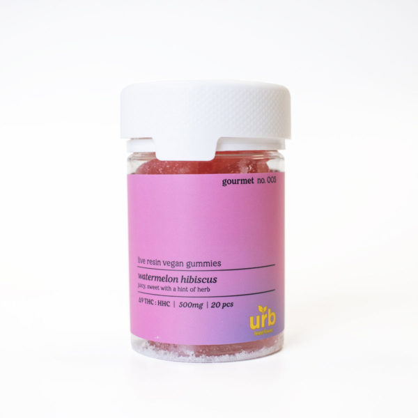 URB Live Resin D9 HHC Gummy - Watermelon Hibiscus 500mg 25ct