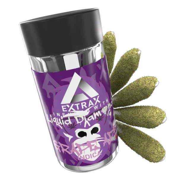 Delta Extrax Delta 8 Pre Rolls Infused Liquid Diamonds - Grape Ape 5PK