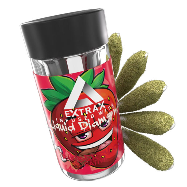 Delta Extrax Delta 8 Pre Rolls Infused Liquid Diamonds - Strawberry Cough 5PK