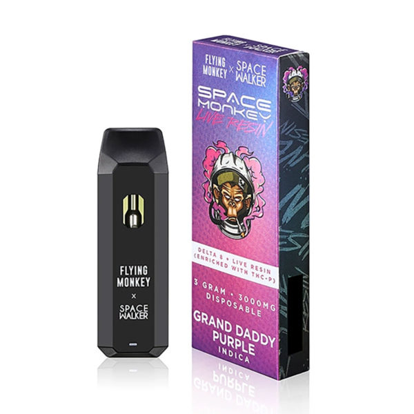 Space Monkey D8 THC-P Live Resin Disposable Vape - Gran Daddy Purple 3G
