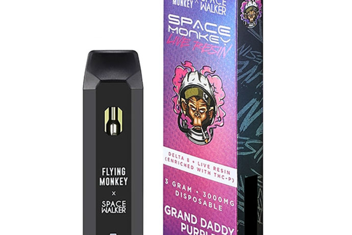 Space Monkey D8 THC-P Live Resin Disposable Vape - Gran Daddy Purple 3G