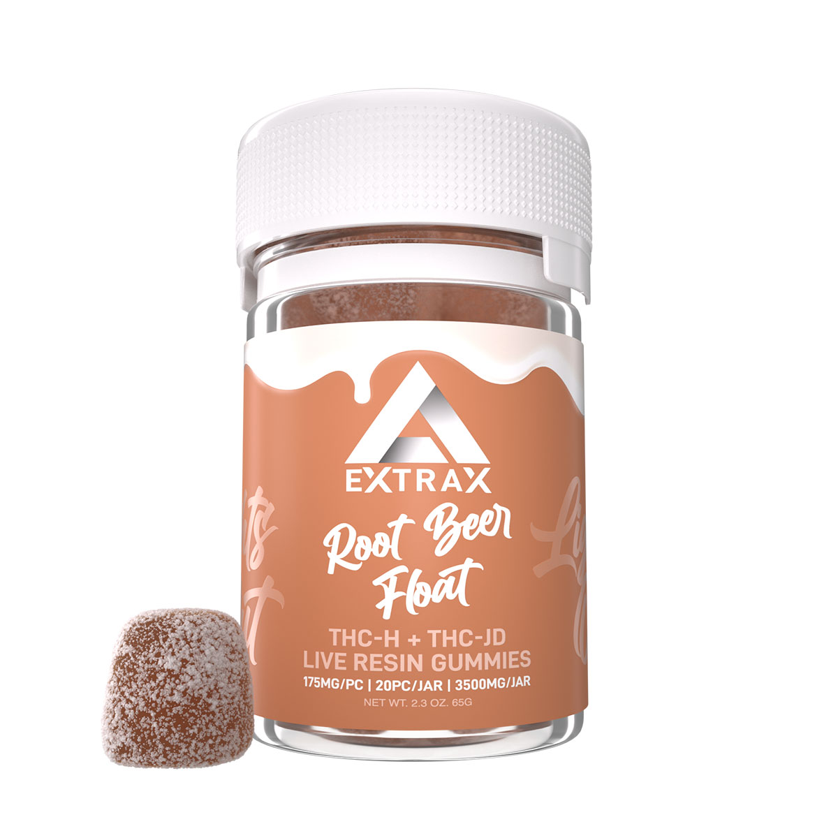 Delta Extrax THCh THCjd Lights Out Gummies – Root Beer Float 175mg 20 Count