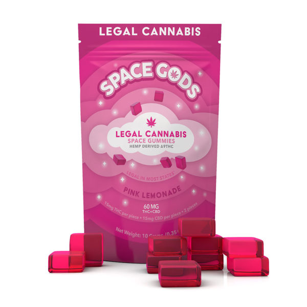 Space Gods Delta 9 THC plus CBD Gummies - Pink Lemonade 10 count